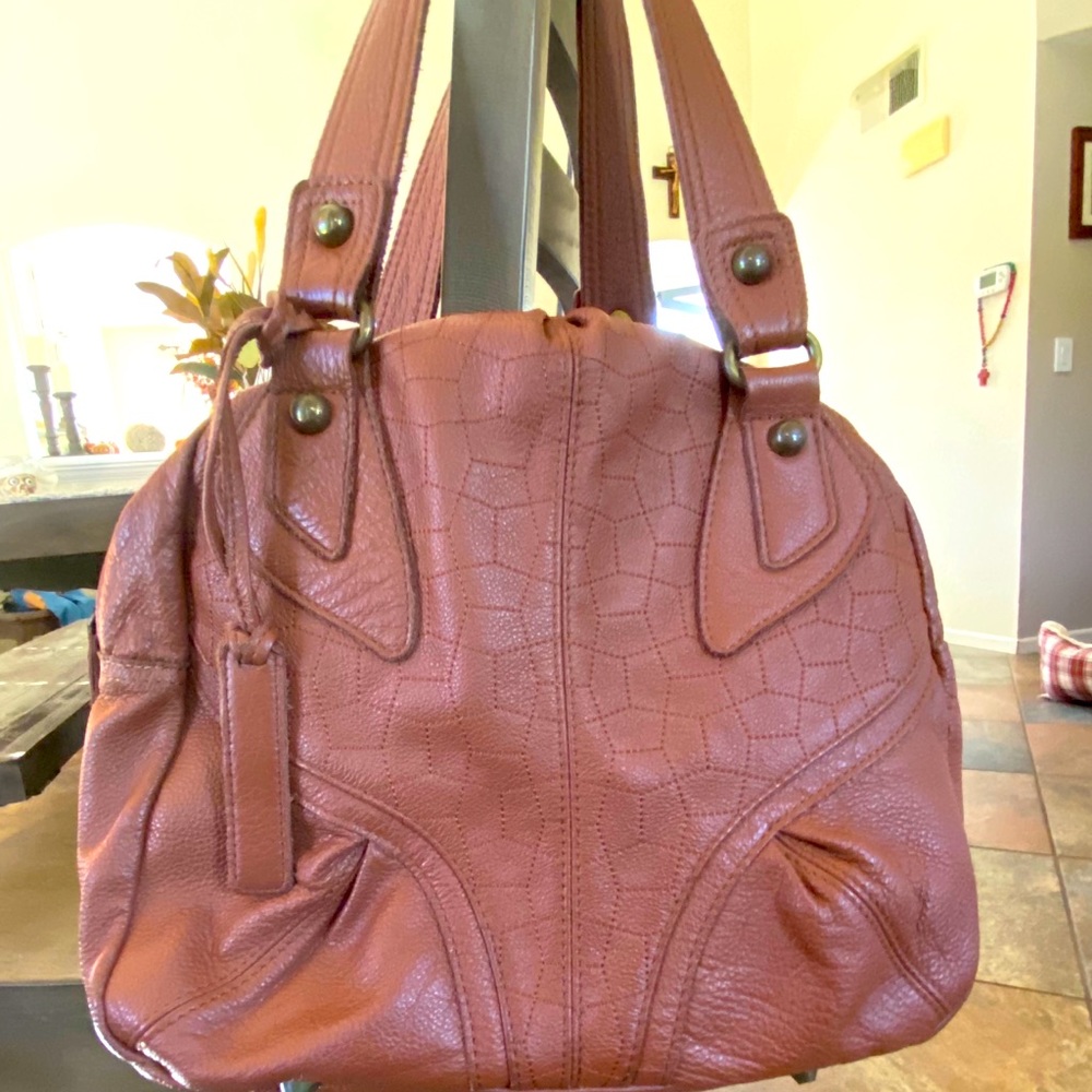 Joes Jeans bowling style leather bag.